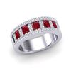 Image 2 : 2.34 ctw Ruby & Micro Pave VS/SI Diamond Designer Ring 10k White Gold - REF-55A2N