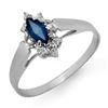 Image 1 : 0.33 ctw Blue Sapphire Ring 18k White Gold - REF-14H3R