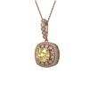 Image 1 : 7.23 ctw Canary Citrine & Diamond Victorian Necklace 14K Rose Gold - REF-209H3R