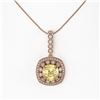 Image 2 : 7.23 ctw Canary Citrine & Diamond Victorian Necklace 14K Rose Gold - REF-209H3R