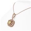 Image 3 : 7.23 ctw Canary Citrine & Diamond Victorian Necklace 14K Rose Gold - REF-209H3R