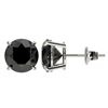 Image 2 : 3.10 ctw Fancy Black Diamond Solitaire Stud Earrings 10k White Gold - REF-60N3F