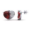 Image 2 : 2.50 ctw Garnet & Micro Pave VS/SI Diamond Earrings 10k White Gold - REF-22H5R