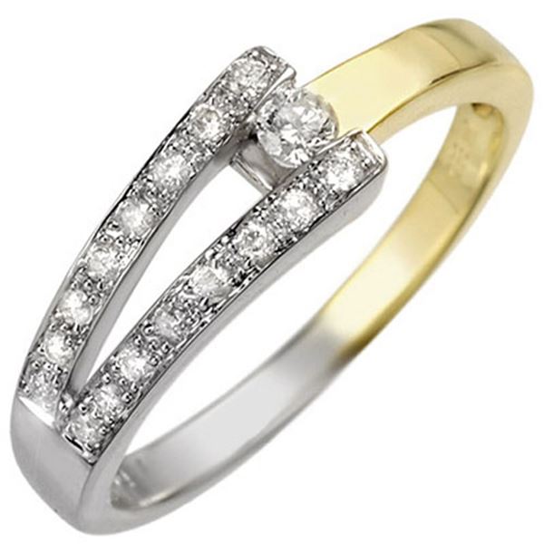 0.30 ctw Certified VS/SI Diamond Ring 10K 2-Tone 10k 2-Tone Gold - REF-19H4R