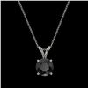 Image 3 : 1 ctw Fancy Black Diamond Solitaire Necklace 10k White Gold - REF-21R5K