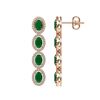 Image 2 : 6.47 ctw Emerald & Diamond Micro Pave Halo Earrings 10k Rose Gold - REF-143R6K