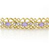 Image 2 : 2.82 ctw Tanzanite & Diamond Bracelet 10k Yellow Gold - REF-53H5R