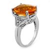 Image 2 : 11.18 ctw Citrine & Diamond Ring 14k White Gold - REF-38F2M
