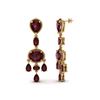 Image 2 : 16 ctw Garnet Earrings Designer Vintage 10k Yellow Gold - REF-44A2N