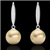 Image 1 : 0.18 ctw Micro Pave VS/SI Diamond with Pearl Earrings 18k White Gold - REF-25R9K
