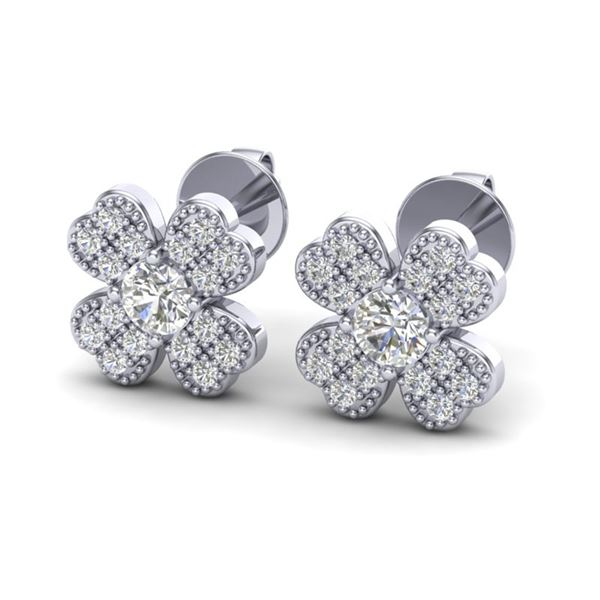 0.54 ctw Micro Pave VS/SI Diamond Certified Earrings 18k White Gold - REF-45F3M