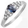 Image 1 : 0.74 ctw Blue Sapphire & Diamond Ring 18k White Gold - REF-20F5M