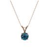 Image 3 : 0.50 ctw Certified Intense Blue Diamond Necklace 10k Rose Gold - REF-34N4F