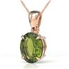 Image 1 : 3 ctw Green Tourmaline Designer Solitaire Necklace 14k Rose Gold - REF-32A3N