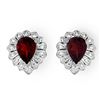 Image 1 : 2.20 ctw Garnet Earrings 18k White Gold - REF-21N3F