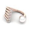 Image 2 : 0.65 ctw VS/SI Diamond & Golden Pearl Designer Ring 14k Rose Gold - REF-46M2G