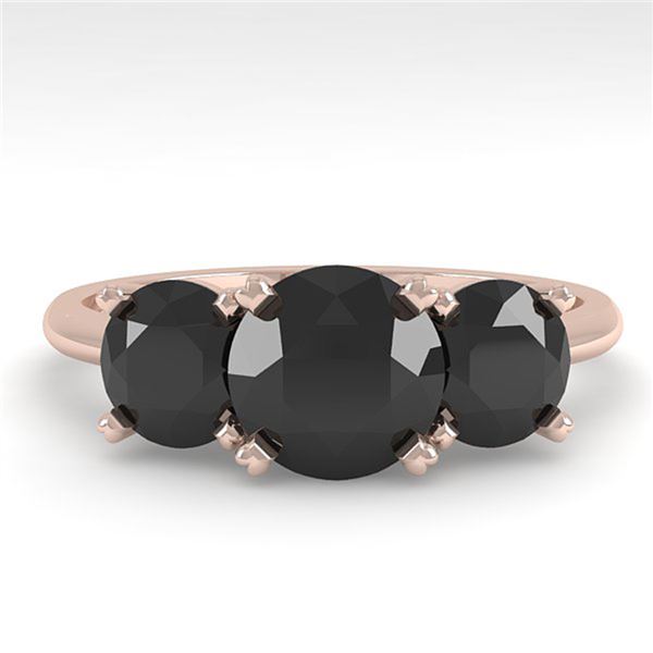 2 ctw Black Diamond Past Present Future Designer Ring 14k Rose Gold - REF-48N2F