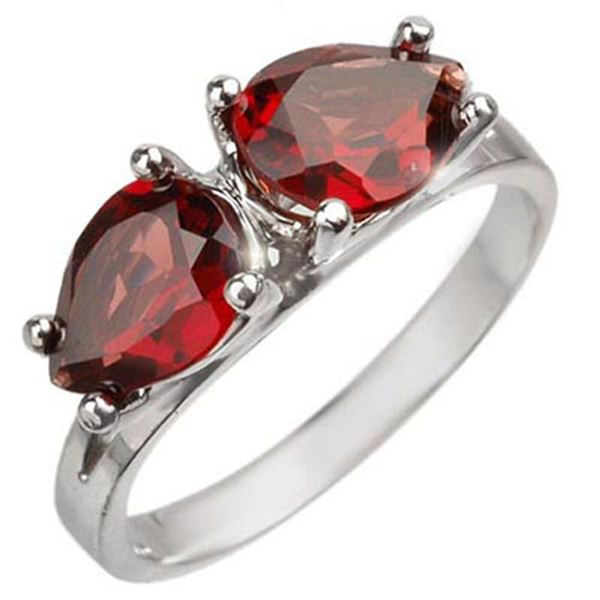 2.25 ctw Garnet Ring 10k White Gold - REF-13G9W