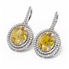 Image 3 : 8.23 ctw Canary Citrine & Diamond Earrings 18K White Gold - REF-245K5Y