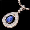 Image 1 : 1.15 ctw Tanzanite & Micro Pave VS/SI Diamond Necklace 14k Rose Gold - REF-49R3K