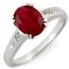 Image 1 : 1.60 ctw Ruby & Diamond Ring 10k White Gold - REF-27Y3X