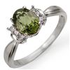 Image 1 : 1.06 ctw Green Tourmaline & Diamond Ring 10k White Gold - REF-17G2W