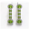 Image 1 : 11.96 ctw Peridot & Diamond Earrings 14K White Gold - REF-184K5Y