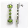 Image 2 : 11.96 ctw Peridot & Diamond Earrings 14K White Gold - REF-184K5Y