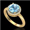 Image 2 : 2.70 ctw Sky Blue Topaz & Micro VS/SI Diamond Ring 18k Yellow Gold - REF-38H2R