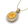 Image 2 : 3 ctw Citrine & Micro Pave VS/SI Diamond Necklace 14k Yellow Gold - REF-50H8R