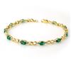 Image 1 : 2.76 ctw Emerald & Diamond Bracelet 10k Yellow Gold - REF-32Y8X