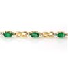 Image 2 : 2.76 ctw Emerald & Diamond Bracelet 10k Yellow Gold - REF-32Y8X