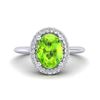 Image 1 : 1.75 ctw Peridot & Micro VS/SI Diamond Ring Halo 18k White Gold - REF-39K8Y