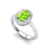 Image 2 : 1.75 ctw Peridot & Micro VS/SI Diamond Ring Halo 18k White Gold - REF-39K8Y