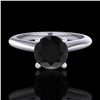 Image 2 : 1.08 ctw Fancy Black Diamond Engagment Art Deco Ring 18k White Gold - REF-43A6N