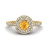 Image 1 : 0.70 ctw Citrine & Micro Pave VS/SI Diamond Ring Halo 18k Yellow Gold - REF-42R4K