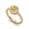 Image 2 : 0.70 ctw Citrine & Micro Pave VS/SI Diamond Ring Halo 18k Yellow Gold - REF-42R4K