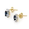 Image 2 : 0.86 ctw Blue Sapphire & Diamond Earrings 10k Yellow Gold - REF-13G4W