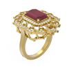 Image 1 : 6.75 ctw Ruby & Diamond Ring 18K Yellow Gold - REF-178M2G