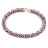 Image 3 : 12 ctw Amethyst & VS/SI Diamond Certified Eternity Bracelet 10k Rose Gold - REF-56A2N