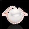 Image 1 : 0.27 ctw VS/SI Diamond & White Pearl Ring 14k Rose Gold - REF-39Y3X