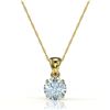 Image 2 : 2 ctw Sky Blue Topaz Designer Necklace 18k Yellow Gold - REF-18A8N