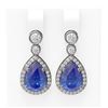 Image 1 : 2.8 ctw Tanzanite & Diamond Earrings 18K White Gold - REF-143N6F