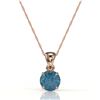 Image 2 : 2 ctw London Blue Topaz Designer Necklace 14k Rose Gold - REF-16H4R