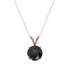 Image 3 : 1.50 ctw Fancy Black Diamond Solitaire Necklace 10k Rose Gold - REF-30R3K