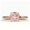 Image 1 : 1.50 ctw Cushion Cut Morganite Solitaire Engagment Ring 14k Rose Gold - REF-24A8N