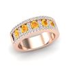 Image 2 : 2 ctw Citrine & Micro VS/SI Diamond Ring 10k Rose Gold - REF-47R9K