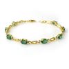 Image 1 : 4.11 ctw Emerald & Diamond Bracelet 10k Yellow Gold - REF-39K5Y