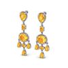 Image 1 : 16 ctw Citrine Earrings Designer Vintage 10k White Gold - REF-44M2G