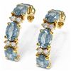 Image 3 : 7.61 ctw Aquamarine & Diamond Earrings 18K Yellow Gold - REF-143A3N